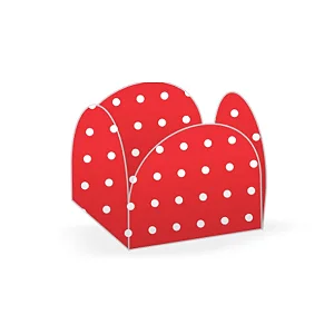 FORMA 4 PETALAS VERMELHA BOLINHA BRANCA C/50 UND