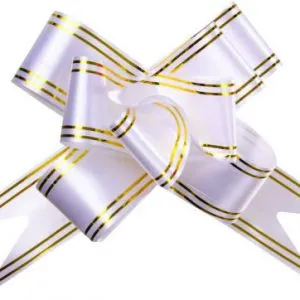 LACO PRONTO 51X32 BRANCO C/ LISTRA DOURADA C/10