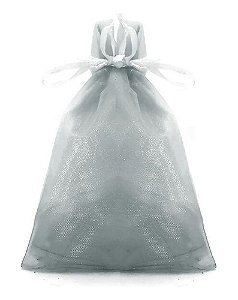 SACO ORGANZA 14X20 PRATA C/10 UNID