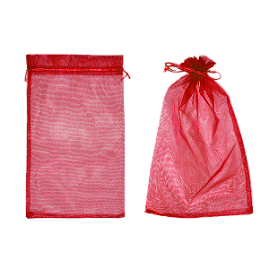 SACO ORGANZA 13X18 VERMELHO C/10