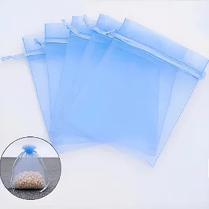 SACOS ORGANZA 7X9 AZUL BEBE C/10