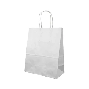 SACOLA PAPEL KRAFT BRANCA 17,5X8,5X33CM C/10