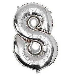 BALAO METAL. PRATA 40CM N.8
