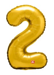 BALAO METALIZADO DOURADO 80CM N.2