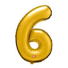 BALAO METALIZADO DOURADO 80CM N.6