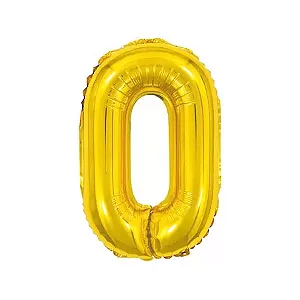 BALAO METALIZADO DOURADO 80CM N.0