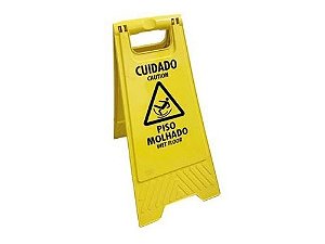 PLACA SINALIZADORA PISO MOLHADO - 65X27CM