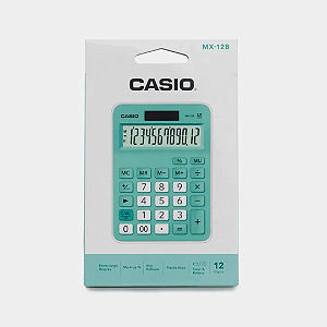 CALCULADORA CASIO MX-12B-GN - TURQUESA
