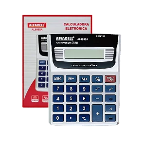 CALCULADORA DE MESA MOD AL8985A ALFACELL CINZA