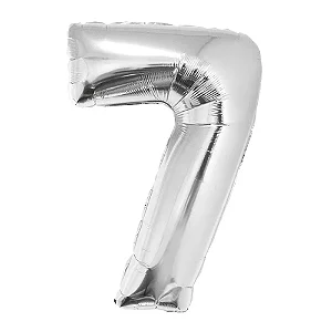 BALAO METALIZADO PRATA 40CM N.7