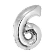 BALAO METALIZADO PRATA 40CM N.6