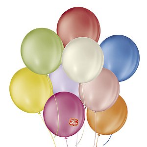 BALAO LISO 9 REDONDO SORTIDO PCT C/50 UNIDADES