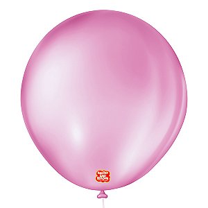 BALAO LISO 7 REDONDO ROSA CHICLETE PCT C/50 UNIDADES