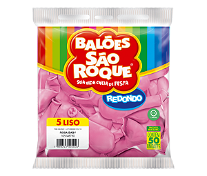 BALAO LISO 5 REDONDO ROSA BABY C/50 UND