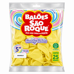 BALAO CANDY COLORS AMARELO TAMANHO 5 C/25 UNIDADES