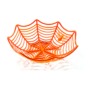 ENFEITE CESTA DECORATIVA TEIA ARANHA HALLOWEEN UND