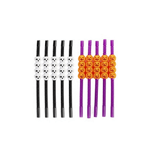 CANUDO PLASTICO HALLOWEEN EM DUAS CORES PCT C/5 UND