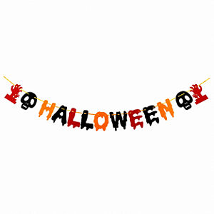 ENFEITE FAIXA ESCRITO HALLOWEEN UNIDADE