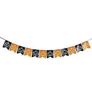 FAIXA HALLOWEEN ABOBORA LARANJA E PRETO