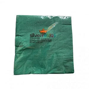 GUARDANAPO VERDE FOLHA DUPLA 32X32CM C/20 UND