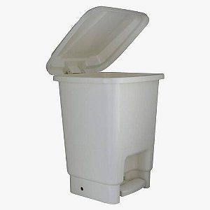 LIXEIRA 7L RETANGULAR COM PEDAL BRANCO
