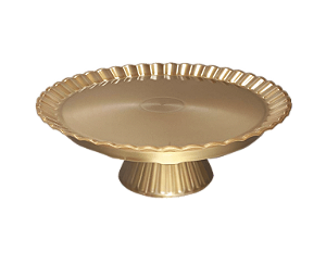 BOLEIRA REDONDA DOURADA 23X8CM UNIDADE