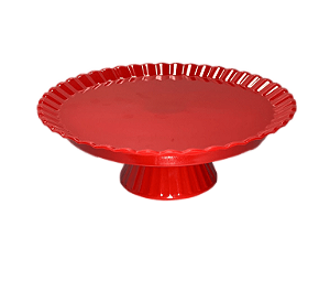BOLEIRA REDONDA VERMELHA 23X8CM UNIDADE