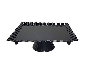 BOLEIRA QUADRADA PRETA 24X24X8CM UNIDADE