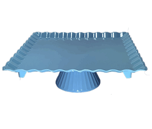 BOLEIRA QUADRADA AZUL BEBE 24X24X8CM UNIDADE