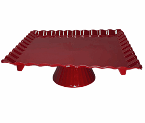 BOLEIRA QUADRADA VERMELHA 24X24X8CM UNIDADE