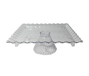 BOLEIRA QUADRADA CRISTAL 24X24X8CM UNIDADE
