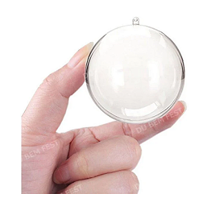 BOLA ACRILICA CRISTAL 6,5CM C/ 10 UNID