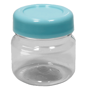 POTINHO PLASTICO 40ML COM TAMPA R33 AZUL BEBE C/10 UND