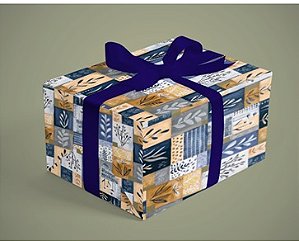 BOBINA DE PRESENTE 40CM FOLHAS COR AZUL REF 362