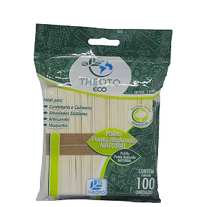PALITO PONTA REDONDA NATURAL C/100 UND
