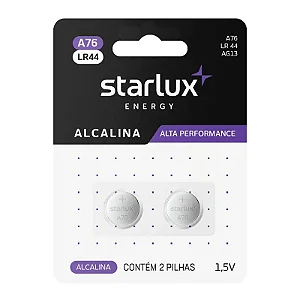 BATERIA ALCALINA A76 LR44 C/2 UND STARLUX ENERGY