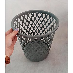 CESTO TELADO 8 LITROS PRETO E CINZA