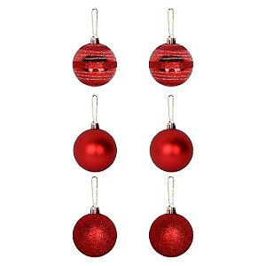 BOLA VERMELHA ENCANTO 6CM C/6 UND