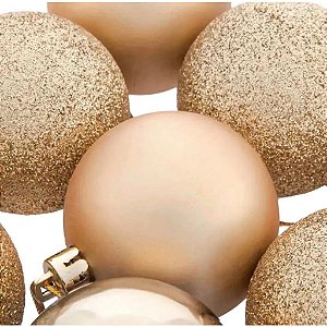 BOLAS DE NATAL CHAMPANHE 7CM C/5 UND