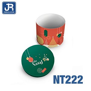 CAIXA REDONDA PEQUENA 15,5X15,5X12CM LINHA MAGIA DE NATAL NT222