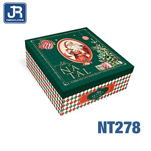 CAIXA QUADRADA NATAL 21X21X8,5CM