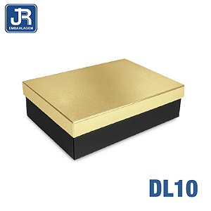 CAIXA 18X13X5CM TAMPA DOURADA LAMINADO COM FUNDO PRETO