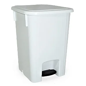 LIXEIRA PLASTICA COM PEDAL 15 LTS COR BRANCA BRALIMPIA