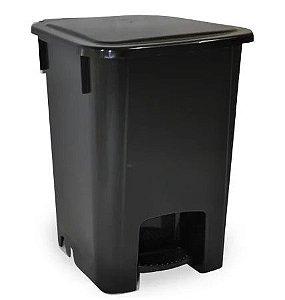 LIXEIRA PLASTICA COM PEDAL 15 LTS COR PRETO BRALIMPIA
