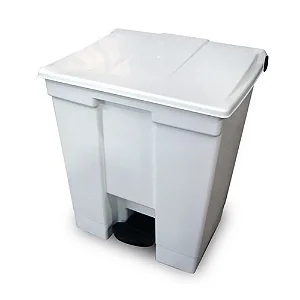 LIXEIRA PLASTICA COM PEDAL 30 LTS COR BRANCA BRALIMPIA
