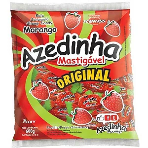 BALA AZEDINHA MASTIGAVEL MORANGO 500GR