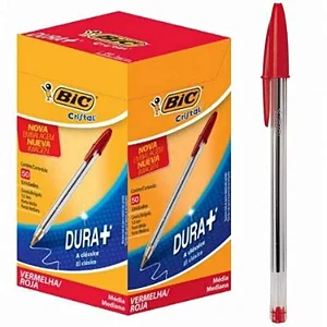 CANETA BIC VERMELHA CX C/50 UND