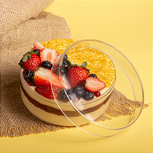 CAKE BOX CRISTAL REDONDA COM TAMPA 500ML
