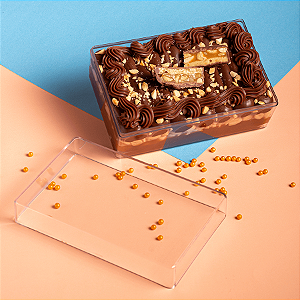 CAKE BOX CRISTAL RETANGULAR COM TAMPA 500ML