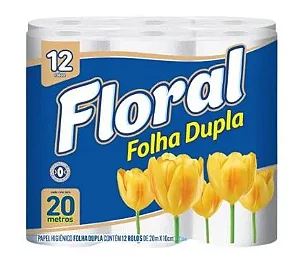 PAPEL HIG FLORAL FOLHA DUPLA C/12 ROLOS